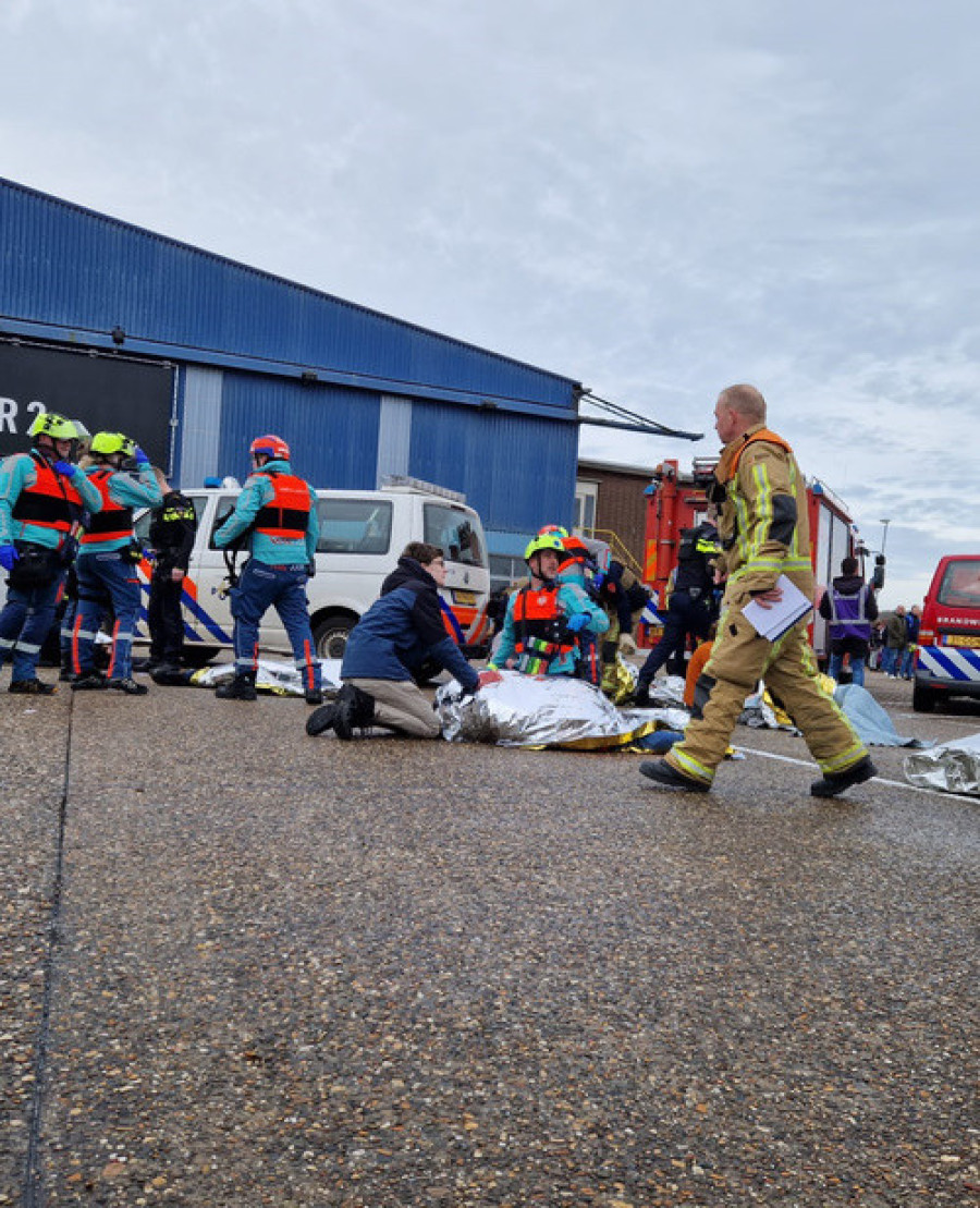 Politie, ambulance en brandweer werken samen bij grote oefening