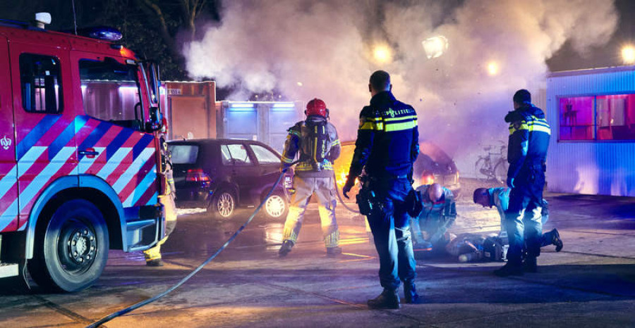 Samenwerking politie en brandweer bij grote oefening