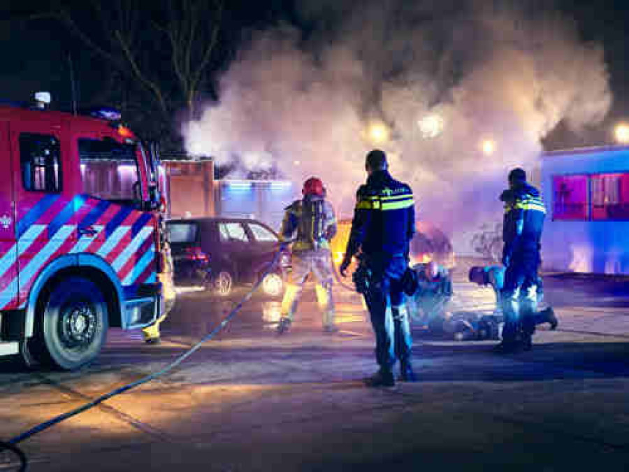 Samenwerking politie en brandweer bij grote oefening